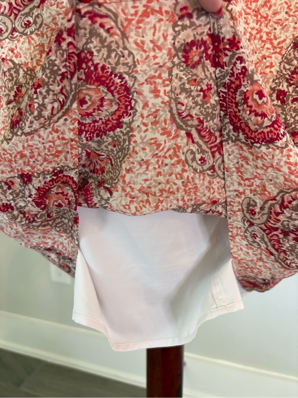 Madewell Silk Cold Shoulder Paisley Print Mini Dress Tassels Size Medium - Picture 7 of 10